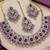 Purple mehandi-plated agate stone necklace set with earrings & maang tikka