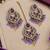 Purple mehandi-plated agate stone necklace set with earrings & maang tikka