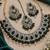 Green mehandi-plated agate stone necklace set with earrings & maang tikka