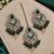 Green mehandi-plated agate stone necklace set with earrings & maang tikka
