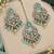 Pista mehandi-plated agate stone necklace set with earrings & maang tikka