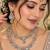 Pink pista mehandi-plated kundan agate stone necklace set with earrings & maang tikka
