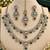 Green mehandi-plated kundan agate stone necklace set with earrings & maang tikka