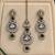 Green mehandi-plated kundan agate stone necklace set with earrings & maang tikka