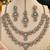 Baby pink mehandi-plated kundan agate stone necklace set with earrings & maang tikka
