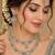 Pista mehandi-plated kundan agate stone & kundan necklace set with earrings