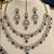 Blue mehandi-plated kundan agate stone & kundan necklace set with earrings