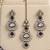Blue mehandi-plated kundan agate stone & kundan necklace set with earrings