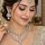White mehandi-plated kundan agate stone & necklace set with earrings & maang tikka