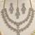 White mehandi-plated kundan agate stone & necklace set with earrings & maang tikka