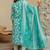 Mirchi Fashion Women's Teal & Green Floral Print Pure Cotton Kurti With Pant & Dupatta Set