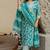 Mirchi Fashion Women's Teal & Green Floral Print Pure Cotton Kurti With Pant & Dupatta Set