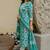 Mirchi Fashion Women's Teal & Green Floral Print Pure Cotton Kurti With Pant & Dupatta Set