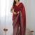 Embellished sequinned  heavy work georgette saree with unstitched blouse