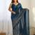 Embellished sequinned  heavy work georgette saree with unstitched blouse