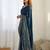 Embellished sequinned  heavy work georgette saree with unstitched blouse