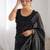 Embellished sequinned  heavy work georgette saree with unstitched blouse