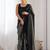 Embellished sequinned  heavy work georgette saree with unstitched blouse