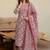 Mirchi Fashion Women's Maroon Floral Print Pure Cotton Kurti With Pant & Dupatta Set