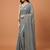Embellished sequinned  heavy work georgette saree with unstitched blouse