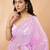 Embellished sequinned  heavy work georgette saree with unstitched blouse