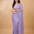 Embellished sequinned  heavy work georgette saree with unstitched blouse