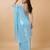 Embellished sequinned  heavy work georgette saree with unstitched blouse