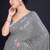 Embellished sequinned  heavy work georgette saree with unstitched blouse