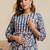 Mirchi Fashion Women's Blue Floral Print Pure Cotton Kurti With Pant & Dupatta Set
