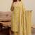 Mirchi Fashion Women's Mustard Floral Print Pure Cotton Kurti With Pant & Dupatta Set