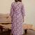 Mirchi Fashion Women's Magenta Floral Print Pure Cotton Kurti With Pant & Dupatta Set