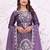 Purple chinon party  embroidery wear sharara suit set
