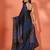 Embellished sequinned  heavy work georgette saree with unstitched blouse