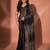 Embellished sequinned  heavy work georgette saree with unstitched blouse