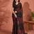 Embellished sequinned  heavy work georgette saree with unstitched blouse
