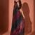 Embellished sequinned  heavy work georgette saree with unstitched blouse