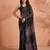 Embellished sequinned  heavy work georgette saree with unstitched blouse