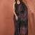 Embellished sequinned  heavy work georgette saree with unstitched blouse
