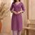 Mirchi Fashion Women's Magenta Batik Block Print Pure Cotton Kurti With Pant & Dupatta Set