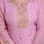 Pink crunchy heavy thread embroidery work kurta palazzo set