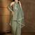 Mehendi chinon heavy thread embroidery work kurta palazzo set