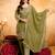 Mehendi crunchy heavy thread embroidery work kurta pant set
