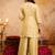 Yellow crunchy heavy thread embroidery work kurta palazzo set