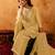 Yellow crunchy heavy thread embroidery work kurta palazzo set