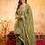 Mehendi crunchy heavy thread embroidery work kurta pant set