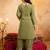 Mehendi crunchy heavy thread embroidery work kurta pant set