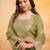 Mehendi crunchy heavy thread embroidery work kurta pant set