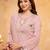 Pink crunchy heavy thread embroidery work kurta palazzo set