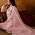 Pink crunchy heavy thread embroidery work kurta palazzo set