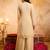Cream crunchy heavy thread embroidery work kurta palazzo set